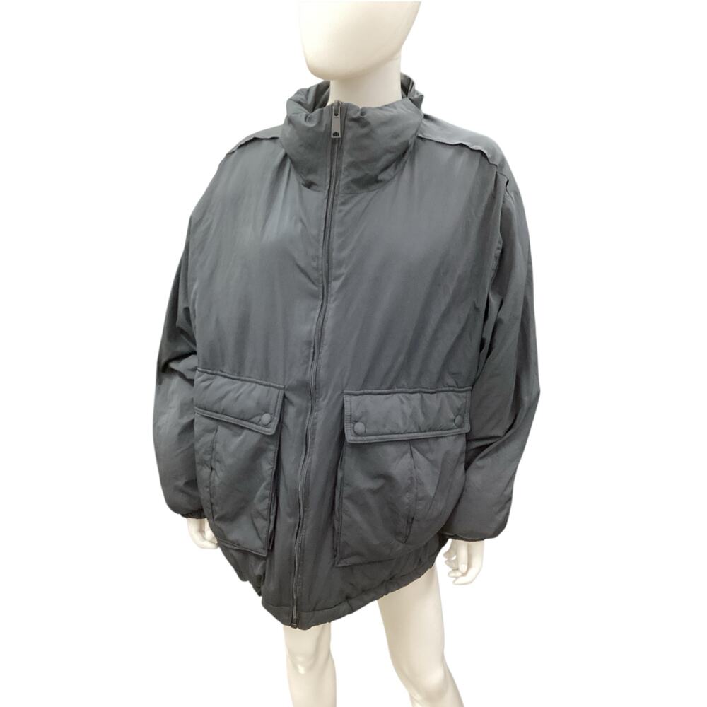 We The Free -Free People Jacket Women’s SZ L Duvet Bomber Two Big Pockets Black